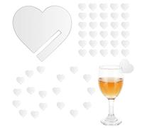 Marqueurs de boissons en acrylique | Mini étiquettes transparentes modernes - Cœurs de boisson en acrylique comme pendentif | Moderne pour vin, cocktail, fête d'anniversaire, mariage, bar, réception