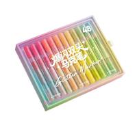 Marqueurs de coloriage à deux extrémités, 48 couleurs | Finition pailletée, papier brillant, pratique du dessin, travail de projet, utilisateurs créatifs
