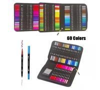 Marqueurs De Coloriage À Pointe Fine Et Pinceau Pour Touristes,Stylos Marqueurs D'art,Fournitures D'art De Peinture,12 Couleurs,24 Couleurs,36 Couleurs,48/132 Couleurs - Type Cd-60 Colors