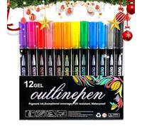 Marqueurs de coloriage graffiti : marqueurs brillants, marqueurs artistiques | Marqueurs de de graffiti à double lignes, surligneurs de dessin brillant pour travaux manuels