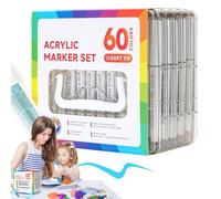 Marqueurs De Coloriage - Marqueurs Pour Presse-papiers Et Peinture - 60 Couleurs Projets Créatifs Activités Artistiques Peinture Adultes Bois Verre