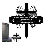 Marqueurs de condoléances - Marqueurs de tombe en métal à poils croisés pour décoration de cimetière, plaques de cimetière pour tombe, décoration de cimetière, jardin, cour, panneau commémoratif