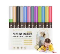 Marqueurs de contour - 8 couleurs/12 couleurs/24 couleurs stylos à paillettes marqueurs de dessin, stylos à paillettes, marqueurs pour enfants, stylos, marqueurs à paillettes pour travaux manuels