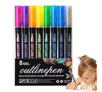 Marqueurs de contour à double ligne - Marqueurs de contour artisanaux, stylos à paillettes | Lot de marqueurs de contour, stylos de peinture multifonctionnels, stylos de peinture super gribouillis