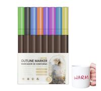 Marqueurs de contour à double lignes, stylos de contour | Marqueurs de contour colorés Marqueurs de contour propres pour dessiner des gribouillages brillants, albums