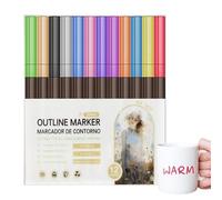 Marqueurs de contour, marqueurs de contour doubles lignes, marqueurs de contour à double ligne, marqueurs de contour propres pour dessiner des gribouillages brillants, le scrapbooking,