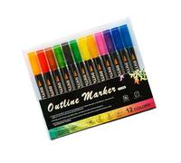 Marqueurs de contour scintillants, stylos de contour imperméables, marqueurs colorés, marqueurs de fournitures artistiques, marqueurs créatifs, marqueurs de cartes de vœux, marqueurs d'affiche, stylos