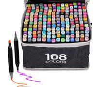 Marqueurs de couleurs marqueurs d'alcool lot de 168 pièces stylos marqueurs d...