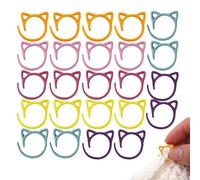 Marqueurs de couture pour tricot - Jolis marqueurs de point au crochet | Oreilles de chat en métal verrouillable, anneaux colorés pour étiquettes de vêtements, projets d'artisanat