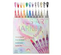 Marqueurs De Dessin Pour Les Ongles 12 Couleurs Fournitures pour | Marqueurs Point Liner Pour Femmes Épouse Amie Fille Fêtes Noël Anniversaire Soirée Salon À Domicile Débutant