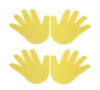 Marqueurs de forme de la main Marqueurs de la pomme de palmier non glissade pour les enfants Formation de coordination Couleur lumineuse PVC Planchers Hands Impreintes pour les (Jaune)