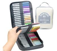 Marqueurs de livres à colorier | Marqueurs de prise de notes | 84 couleurs Pen Ay sont conformes à diverses acryliques créatifs avec sac de transport pour dessin en tissu de verre pour enfants bois