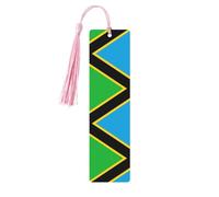 Marqueurs de livres en bois avec imprimé drapeau tanzanien pour homme et femme, marque unique à lire, cadeau idéal