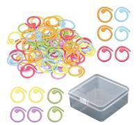 Marqueurs de Mailles 100 Pièces Marqueurs Spiralés Multicolores pour Crochet et Tricot, Idéals pour Projets DIY et Étiquettes Vêtements, avec Boîte de Rangement Marqueurs de Maille Spirale 15mm 6 Coul