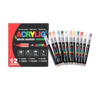 Marqueurs de peinture 12 Couleurs Pointe Pinceau Encre Imperméable