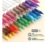 Marqueurs de peinture acrylique à contrôle automatique de l'encre, ensemble de 9 stylos de peinture acrylique à pointe de pinceau avec 7 séries de couleurs professionnelles Colour of Skin