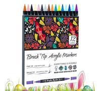 Marqueurs de peinture acrylique à double pointe étanches pour tous les âges et