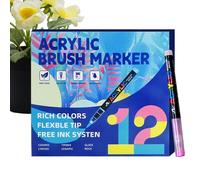 Marqueurs de peinture acrylique pointe de pinceau - Outils d'écriture multicolores | Marqueurs de peinture pinceau - Pour travaux manuels, écriture, fêtes d' , récompenses et cadeaux