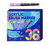 Marqueurs de peinture acrylique - Stylos pinceaux multicolores, marqueur de dessin à pointe lisse | Fournitures d'art superposées pour peinture, coloriage, décoration artisanale, fête scolaire, Thanks