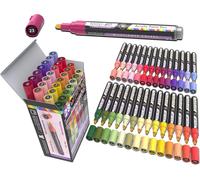 Marqueurs De Peinture Acrylique Wildflower Colors Studio Color Series - Paquet De 28 - Pointe Moyenne 3 Mm - Peinture Sur Roche, Verre, Tasses, Bois, Métal, Toile, Bricolage, Détails - Non...