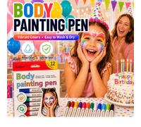 Marqueurs de peinture corporelle 12 couleurs pour le visage, non toxiques, lavables, kit de stylos à tatouage, graffiti sur la peau pour enfants, fête, cosplay 8 colors