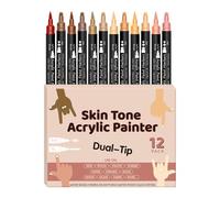 Marqueurs de Peinture Corporelle | Kit De Stylos À Dessin Acrylique Pour Ongles Et Corps En 12 Couleurs - Outils Double Pointe pour Débutants Femmes Fêtes Voyage Salon Mariage