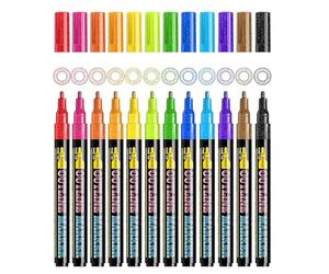 Marqueurs de peinture - Pack de marqueurs de couleur ABS | Ensemble de peinture à stylos à séchage rapide de 12/18 pièces pour étudiants, artistes, adultes, quotidien, dessin, notes d'étude, c'est