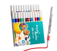 Marqueurs de peinture pour ,Marqueurs de tissu pour ,Stylo fin pour peinture rupestre - Fournitures d'art couleurs artisanat imperméable à séchage rapide pour et adultes pour pierre, bois, calligraphi