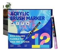 Marqueurs de pinceau acryliques : expérience de dessin Marqueurs acryliques, outils d'art pratiques Marqueurs de peinture | Marqueur de peinture acrylique pour , adultes, fête, action