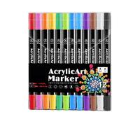 Marqueurs de pinceaux acryliques, stylos acryliques à peindre | Marqueurs colorés avec pointe pinceau et pointe tricotée pour peinture rupestre | Fournitures d'art d'artisanat, marqueurs a