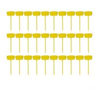 Marqueurs de plantes de jardin avec grand espace d'écriture - Piquets en polypropylène de 27 cm de haut pour parterres de légumes, herbes aromatiques et identification de jardin fleuri (jaune)