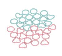 Marqueurs de Point de Tricot 32 pour Pièces Anneaux Marqueur Anneau Marqueur Boucle Crochet Rond en Forme de Coeur en Forme de Coeur 32 Pièces Bleu pour Rose Bleu Marqueur