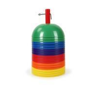 Marqueurs De Sol Avec Poignées Pour Parcours | corps cylindrique empilable, poignée verticale étroite, maison et classe, texture antidérapante