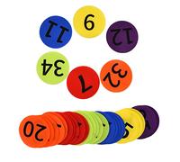 Marqueurs de tapis avec chiffres, sol de salle de classe cercles multicolores points tapis tapis décoration fournitures éducatives pour l'organisation préscolaire de la maternelle(36pcs)