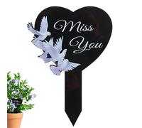 Marqueurs de tombe - Cimentery Memorial Stakes, Plaques commémoratives imperméables | Décorations de cimetières noirs pour maman, papa, hommage humain en plein air, monument en pieu durable pour