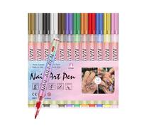 Marqueurs De Vernis À Ongles,12 Couleurs 0.7 mm Stylo Art 3D pour Vernis à Ongles | Marqueurs De Modelage Pour Les | pour Maison, Salon, Fête, Mariage, Voyage et Manucure Occasionnelle