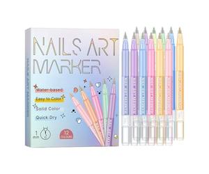 Marqueurs De Vernis À Ongles 12 Couleurs À Séchage Outil De Design Pour | 0.5mm Marqueurs de Gel Imperméable pour Peinture d'Ongles Pour Femmes Et Filles Peinture Dessin Doodle Design De