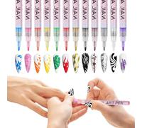 Marqueurs de vernis à ongles - 12 couleurs de 0,5 mm Couleurs stylos à ongles, marqueurs de dessin de manucure, réglé pour la peinture dominante coloriage maison salon artisan