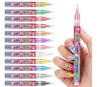 Marqueurs De Vernis À Ongles,12 Couleurs Marqueurs d'Art d'Ongle Faites-le Vous-Même Outils - Stylos Liner Pointu Pour Le Dessin Des Ongles,Cadeau pour Femme Fille pour les