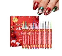 Marqueurs de Vernis à Ongles 12 Couleurs Stylos à Vernis de Noël