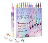 Marqueurs De Vernis À Ongles - 12 Pièces Accessoires de Manicure Séchage Rapide et Tenue Longue - Stylos Vernis À Ongles Séchage Rapide | pour Filles Femmes Adolescentes Salon Maison Fête Vacances Été