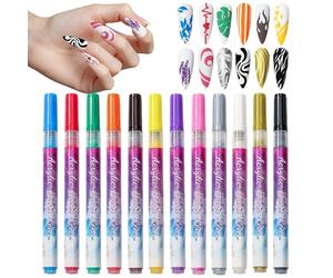 Marqueurs de vernis à ongles | 12 pièces applicateur séchage rapide pour art, matériaux d'art avec vernis à ongles dans un crayon | Pour travaux manuels chez les filles et les femmes adultes à la