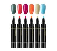 Marqueurs de Vernis à Ongles | 6 Couleurs Outils de Peinture à Pointe Fine - Vernis Gel à Séchage Rapide - Idéal DIY Femmes Dames Mères Hommes Jeunes Débutants Salon