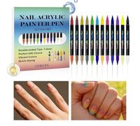 Marqueurs De Vernis À Ongles - Outils De Contour, De Coloration Et De Mélange Précis, 12 Pièces À Séchage Rapide Et Longue Durée | Ensemble De Stylos De Conception D'ongles Pour Filles, 12 Couleurs |