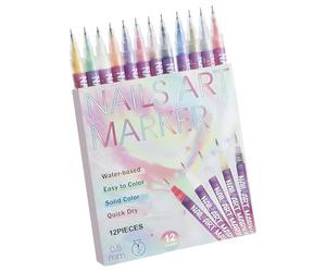 Marqueurs de vernis à ongles - Stylos de manucure, 12 pièces écrivains pigmentés pour utilisation de fournitures artistiques, outil de dessin avec fonction de fournitures artistiques, outil de