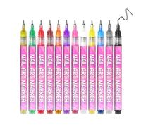 Marqueurs De Vernis Pour Ongles - Séchage Rapide Anti-Tâches Revêtements Fournitures 12 Pièces,Kit de Marqueurs de Peinture pour Vernis à Ongles,Pour Filles Femmes Débutants Toile Artisanat Salon Mais