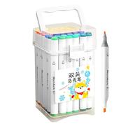 Marqueurs d'écriture à double pointe, 48 couleurs avec têtes fines et brosses, outils de papeterie pour étudiants, fournitures de scrapbooking, kit de dessin créatif pour la maison et l'école