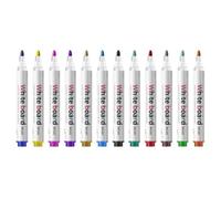 Marqueurs d'écriture pour salle de classe | Lot de 12 stylos pour tableau blanc de couleur, fournitures pour salle de réunion, école, étude, guide des tailles de 14,1 cm
