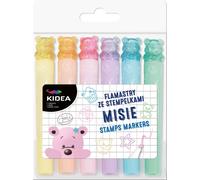 Marqueurs double face avec tampons en forme d'oursons - Un plaisir créatif pour les enfants ! Idéal pour dessiner et tamponner, découvrez un monde artistique plein de couleurs !