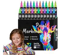 Marqueurs double face pour colorier,marqueurs double face | Ensemble de stylos de fournitures d'art | Ensemble de stylos à croquis, marqueurs de dessin, Kit de fournitures d'art pour peinture à colori
